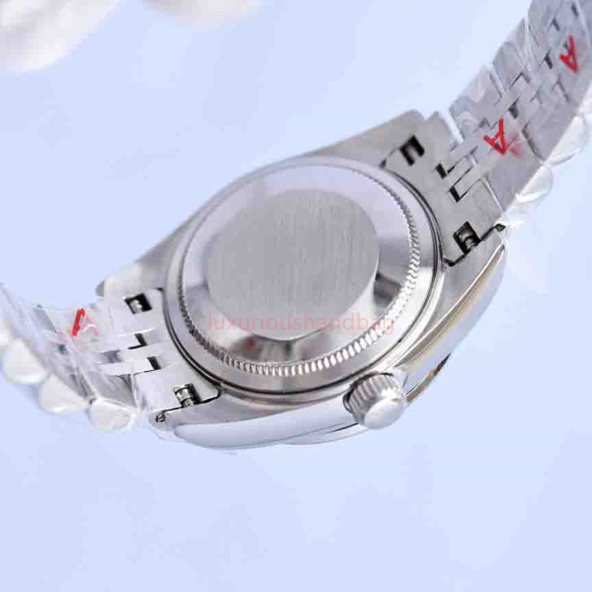 Women's watch purple round dial 36mm diamond time mark magnifying calendar waterproof scratch resistant blue crystal folding 289h