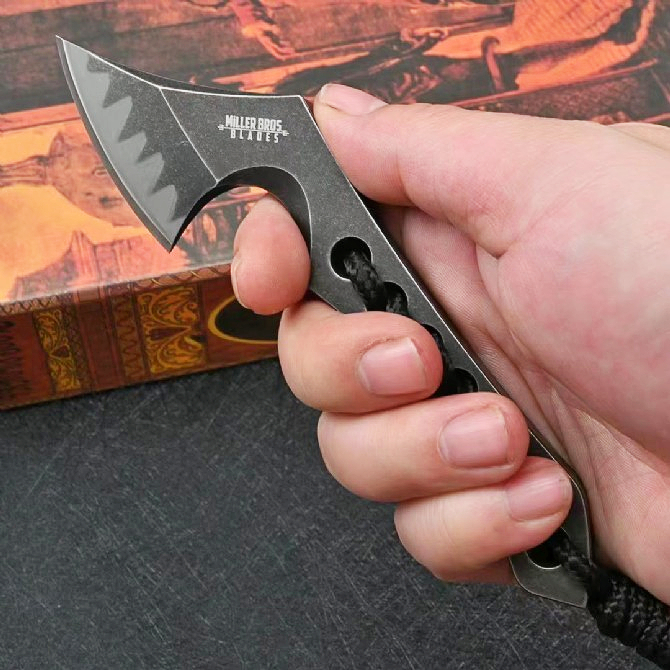 Promotion H1129 6.18 inch Mini Axes Knife and Hatchets Z-wear Stone Wash Blade Full Tang Steel Handle Small Axe with Kydex Cutter Tools