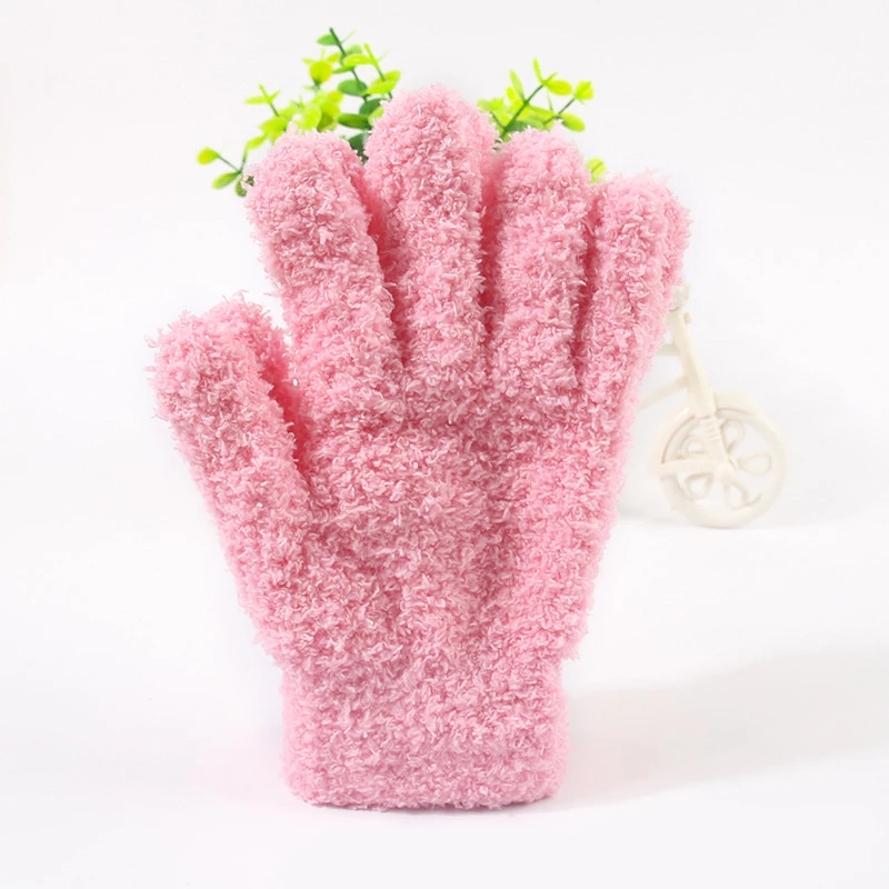 Weiche, bequeme Kaschmir-Plüsch-Fleece-Handschuhe für Damen, Fünf-Finger-Handschuhe, warme, dicke Vollfinger-Handschuhe, winddicht, Radfahren