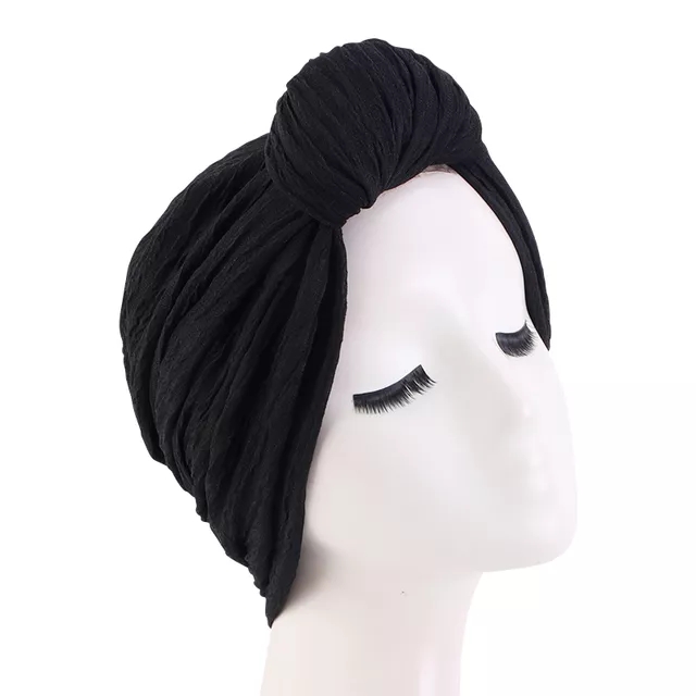 Donne Testa Sciarpa Volant Top Annodato Intrecciato Turbante Cap Musulmano Moda Hijab Cappello Delle Signore Della Fascia India Cofano Turbante Mujer