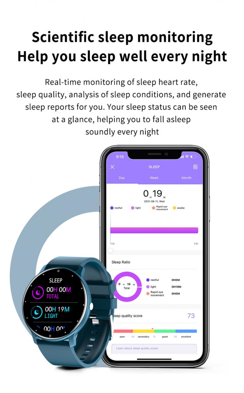 Nuevo reloj inteligente para hombres y mujeres, reloj deportivo, presión arterial, monitoreo del sueño, rastreador de ejercicios, relojes impermeables para IOS Android