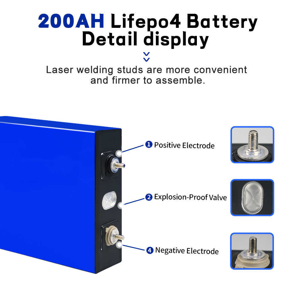 3,2V 200AH LIFEPO4 BATERIA DE ALTA QUALIDADE IRILIUM FOSFATE BATERHA BATERIA DE BATERIA DE ESTRADA LFP CELULA DIY 12V 24V 48V Célula solar para