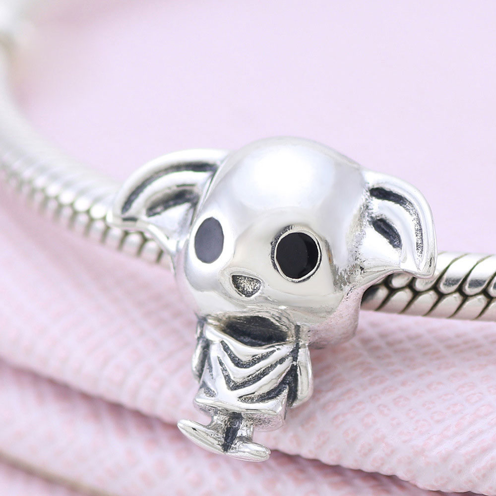 Il tallone in argento sterling 925 si adatta ai braccialetti con ciondoli gioielli in stile europeo Pandora-Collezione di personaggi scolastici Elfo