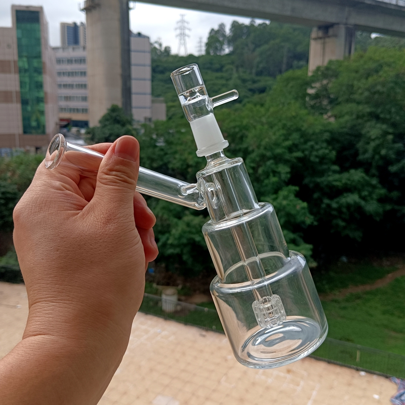 Clear Glass Cake Bong Hookahs Mini Dab Rig Three Layer Water Recycler Pipes for Smoking Bubbler