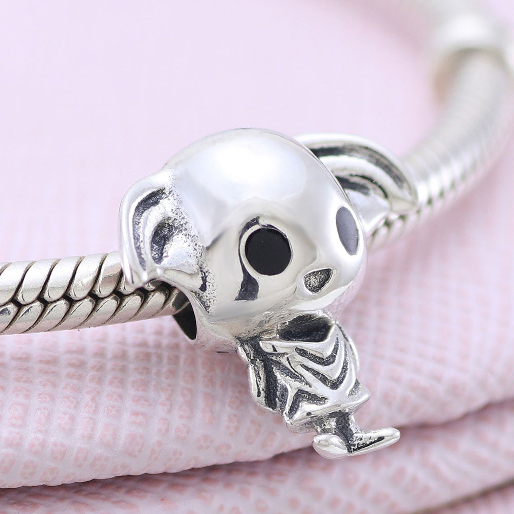 Il tallone in argento sterling 925 si adatta ai braccialetti con ciondoli gioielli in stile europeo Pandora-Collezione di personaggi scolastici Elfo