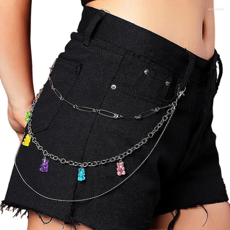 Pantaloni di cinture pantaloni catena goth catene multi -tipo in lega trasparente tasca del portafoglio in vita le donne gift2488