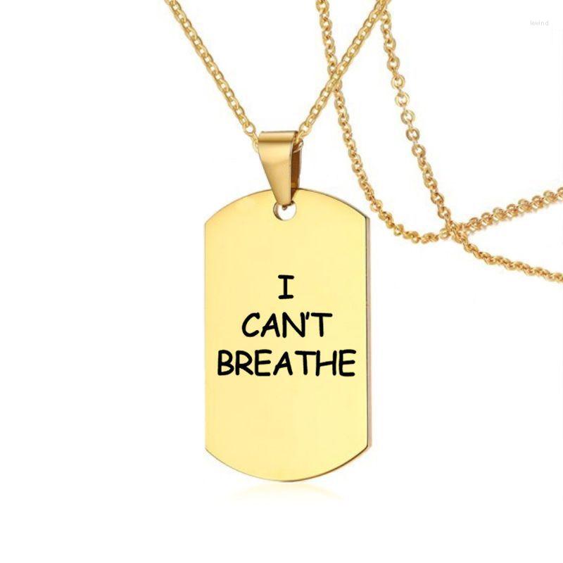 Chains U S Protest I CANT BREATHE Can't Lettering Army Brand Necklace Stainless Steel Dog Tag Custom332B