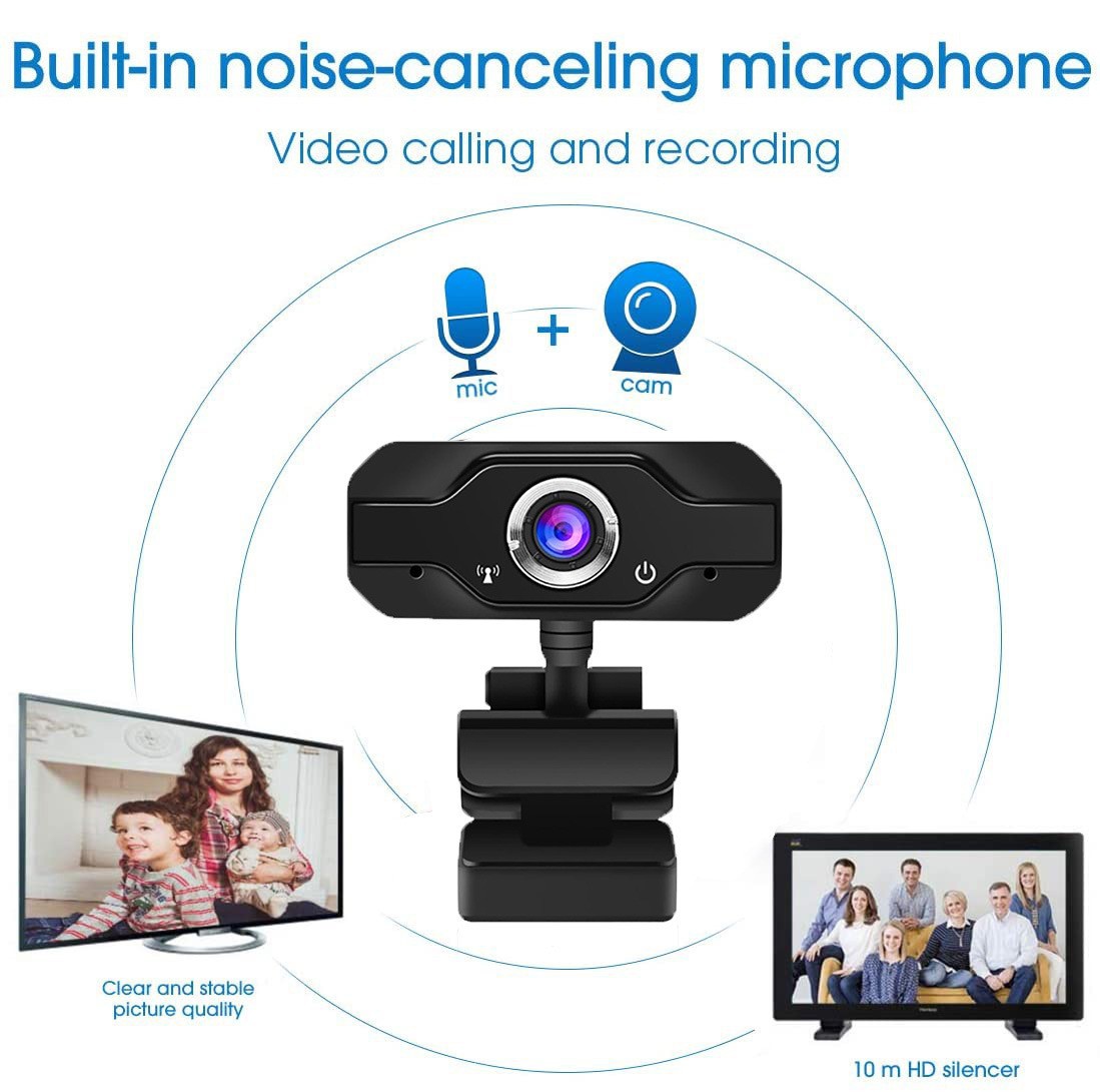 HD 1080p webcam com microfone USB Câmera de computador sem driver para transmissão ao vivo Chamada de videochamada para laptop para PC