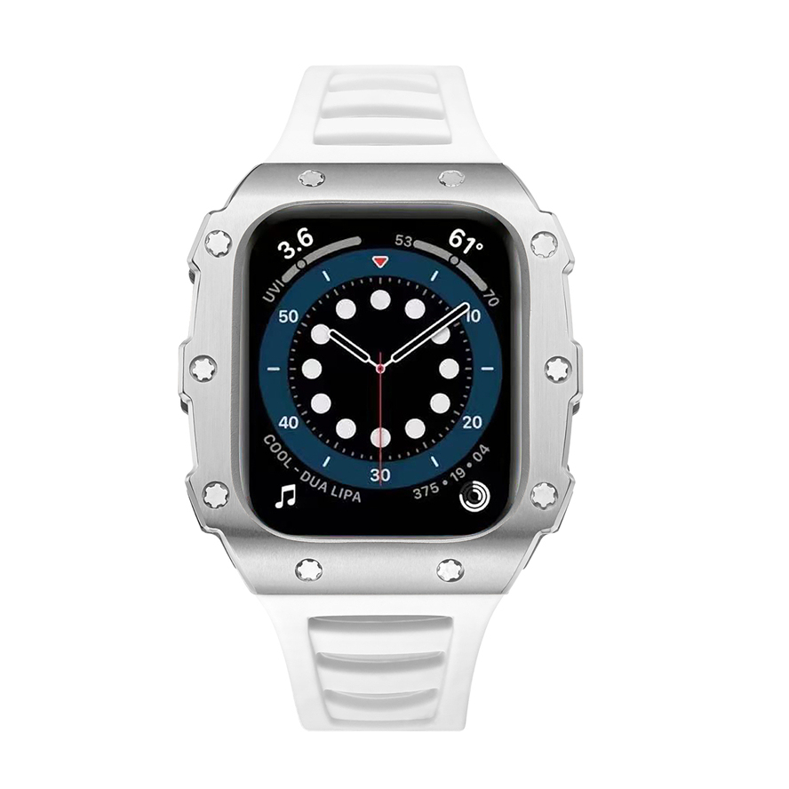 Cinturini intelligenti Custodia in lega di metallo Cinturino in silicone Kit di modifica orologi AP fai-da-te fit iWatch 8 7 6 5 4 SE Cinturino Apple Watch Series 8 7 45mm 44mm