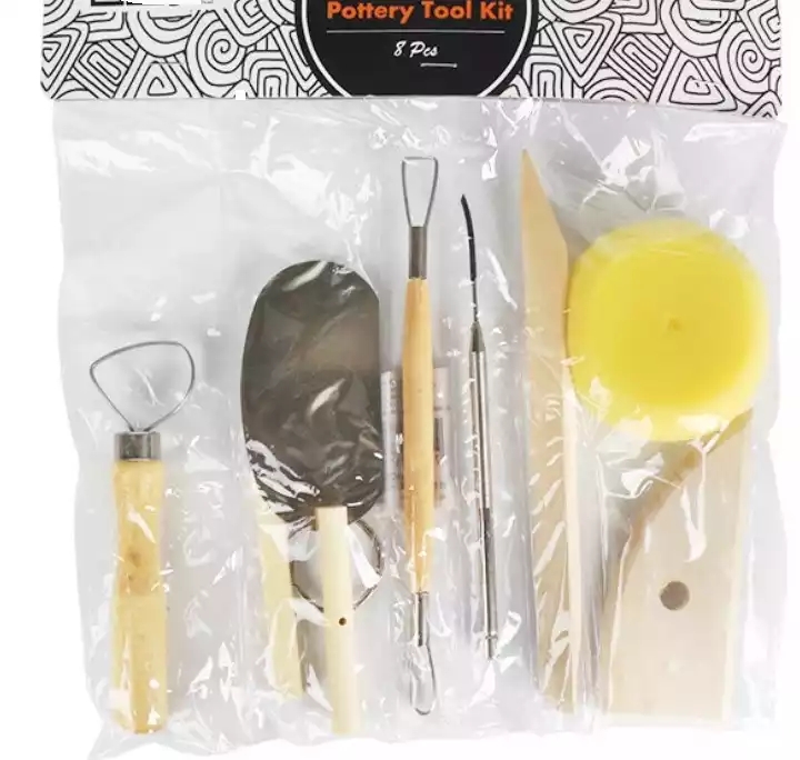 8 pièces/ensemble Kit d'outils de poterie de bricolage réutilisable travail manuel à domicile Sculpture en argile céramique moulage outils de dessin C1201