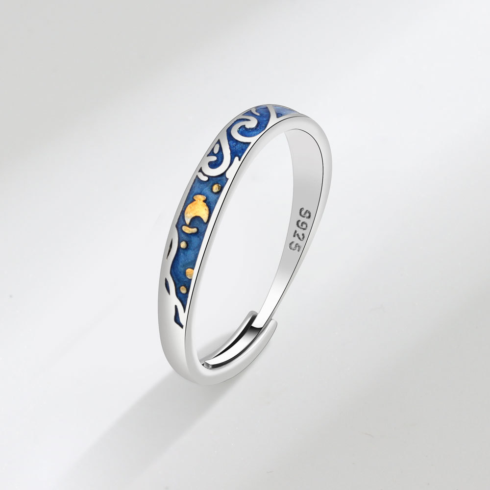 Creative Starry Sky Open Lover Fashion Rings Personalidade Homens Românticos Mulheres Casal Jóias Casais de Casais de Casais Presente No atacado