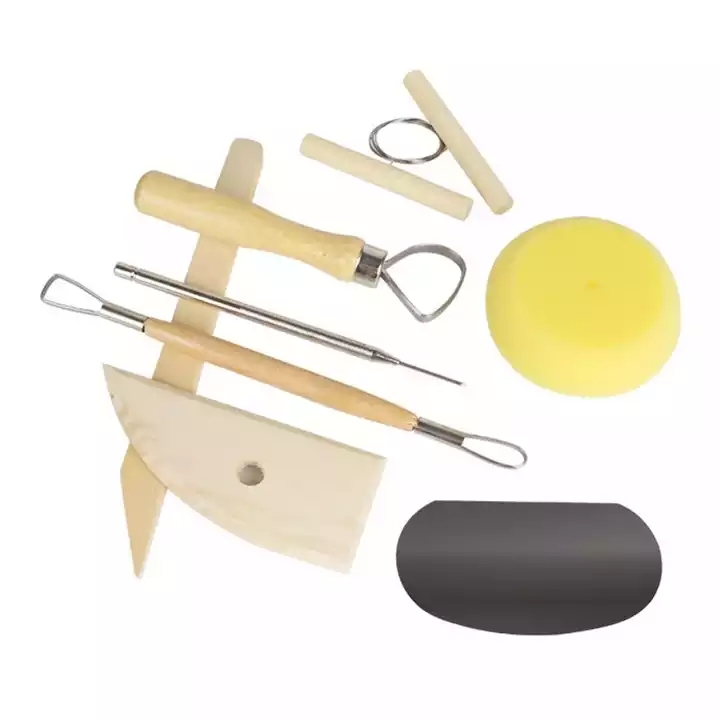 8stÅteranvändbar DIY Pottery Tool Kit Hem Handarbete Clay Sculpture Ceramics Gjutningsverktyg P1130