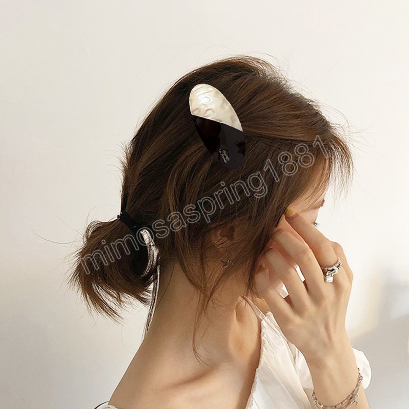 Pinces à cheveux en acrylique blanc café pour femmes, grande griffe coréenne pour filles, couvre-chef, Barrette, accessoires pour cheveux