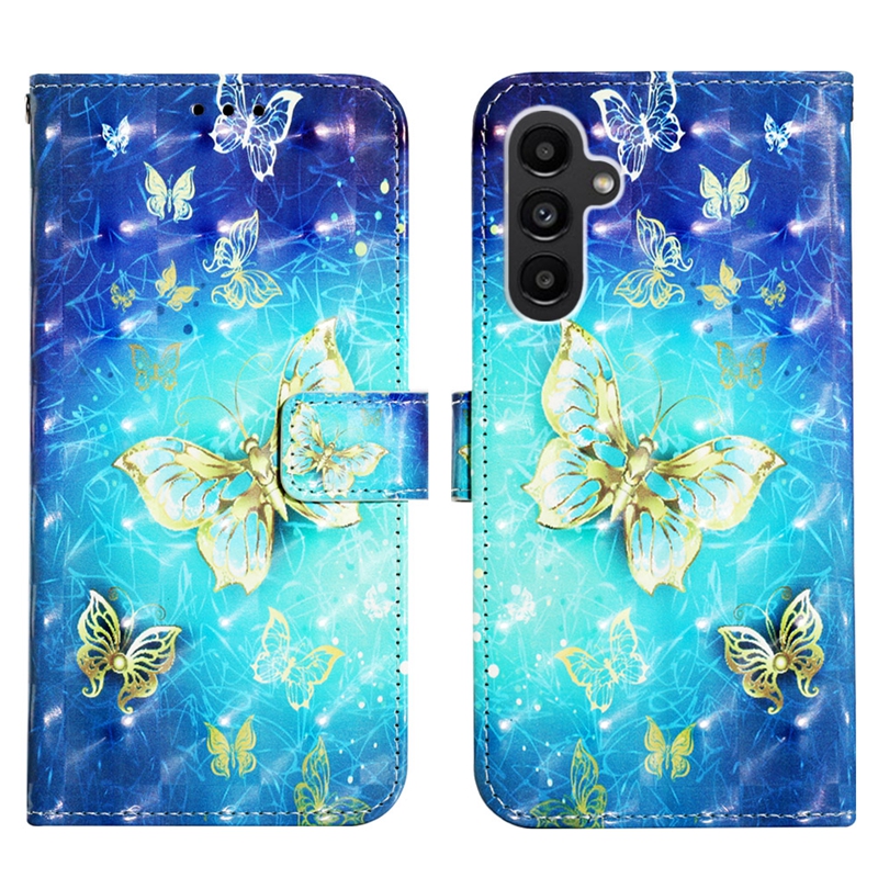 3D bloem vlinder lederen portemonnee hoesjes voor Samsung S23 Ultra A54 5G A14 S22 Plus A13 S20 FE Galaxy A42 Note 20 Schedel Dreamcatcher Flip Cover Houder Kaartzakjes Riem