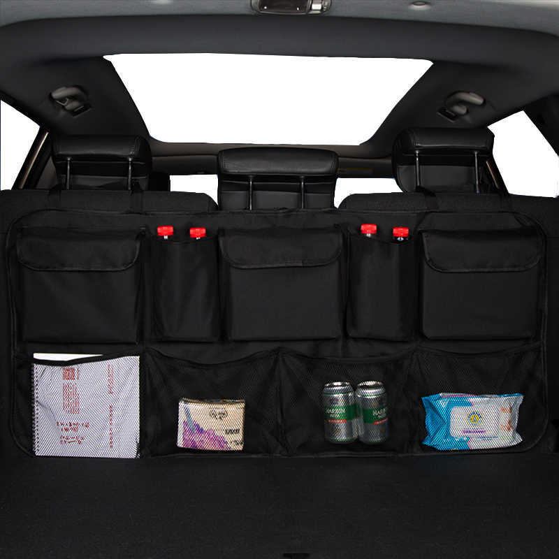 Organisateur universel de coffre de voiture Filet de sac de rangement pour dossier de siège arrière automatique dans les accessoires automobiles multi-usages d'Oxford