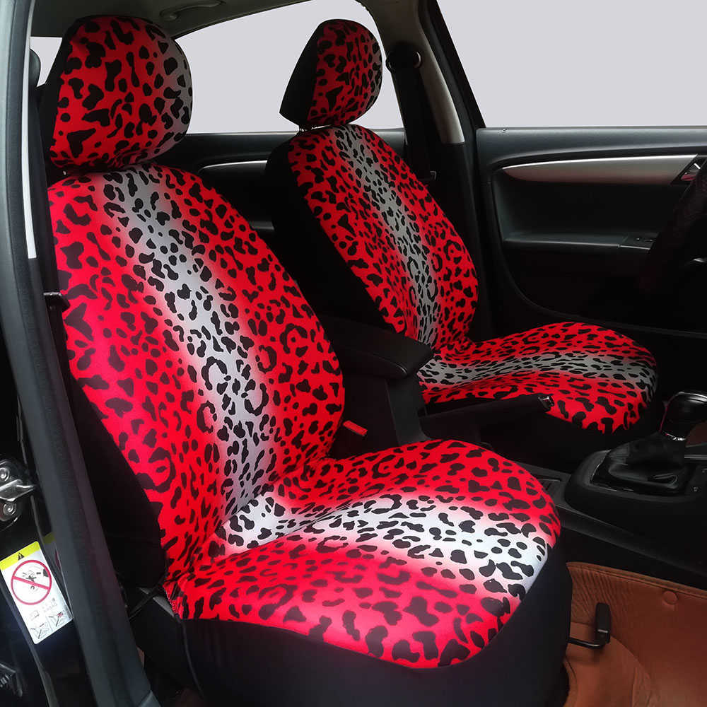 Luxury Leopard Print Car Seat Cover Bekvämt andningsmedel Material Multi Color Universal