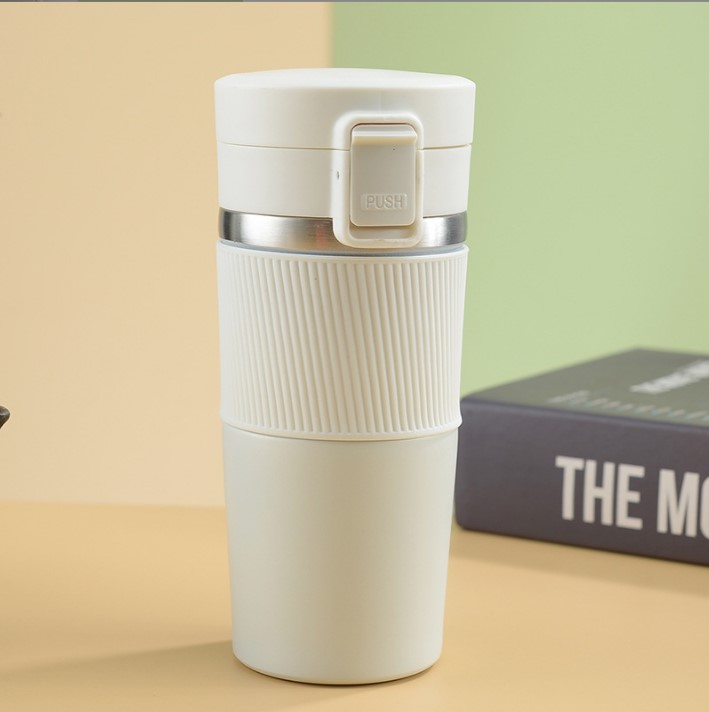 Nouveau 304 Thermos En Acier Inoxydable Antidérapant Tasses À Café Bouteilles D'eau De Bureau Tasses De Voyage De Voiture Double Vide Avec Fond En Caoutchouc Et Couvercles A0032