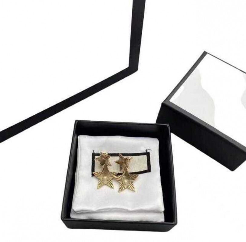 Luxe oorbellen Vintage roestvrijstalen Pentagram Stud Dames Gold Color Letter Earring Sieraden Accessoires Jowery Designer F315B