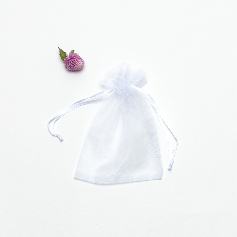 100 st Organza DrawString Påsar smycken påsar Gift Wrap Wedding Christmas Party Favor Packing Bag 7x9 cm