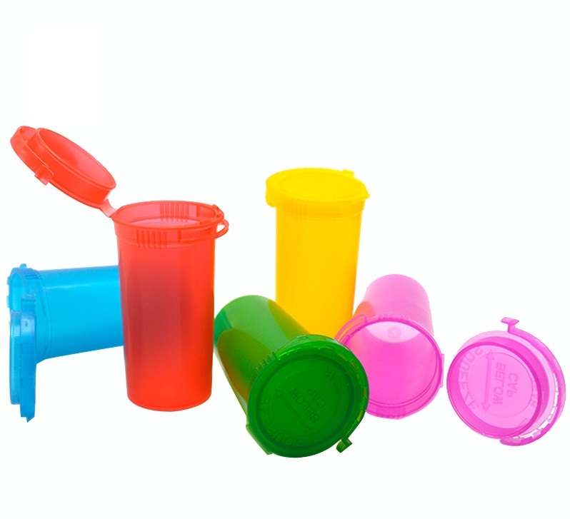 30 Dram leere Squeeze-Pop-Top-Flasche, trockene Kräuterbox, Acryl-Kunststoff-Aufbewahrungsbehälter, Behälter aus Kunststoff, Dose