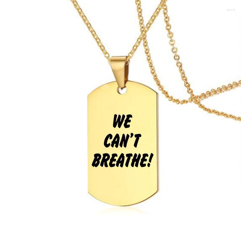 Chains U S Protest I CANT BREATHE Can't Lettering Army Brand Necklace Stainless Steel Dog Tag Custom332B