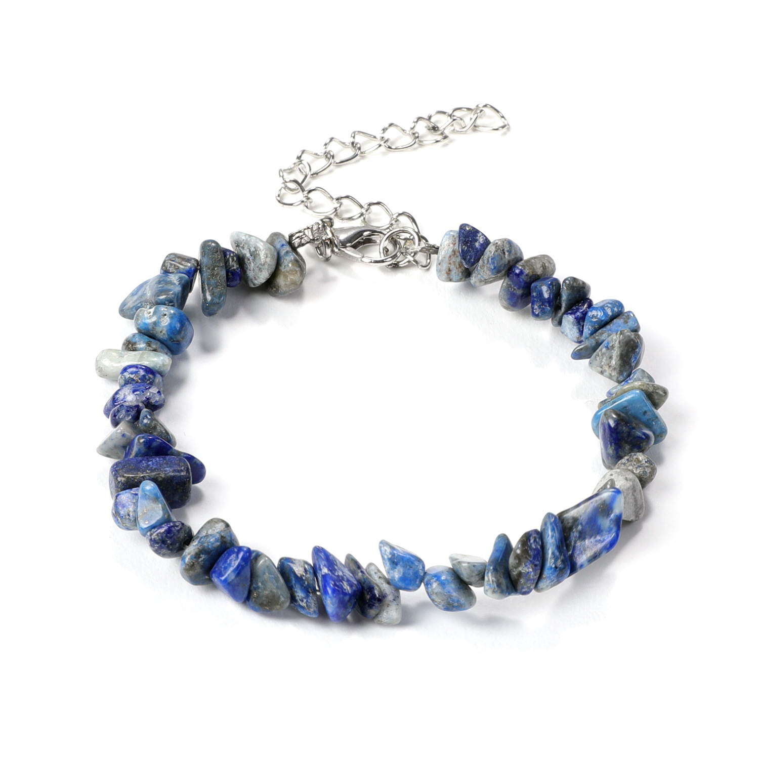 Braccialetti con perline di pietre preziose naturali Braccialetti con chip di cristallo di fluorite di ametista irregolare Braccialetti di quarzo donna