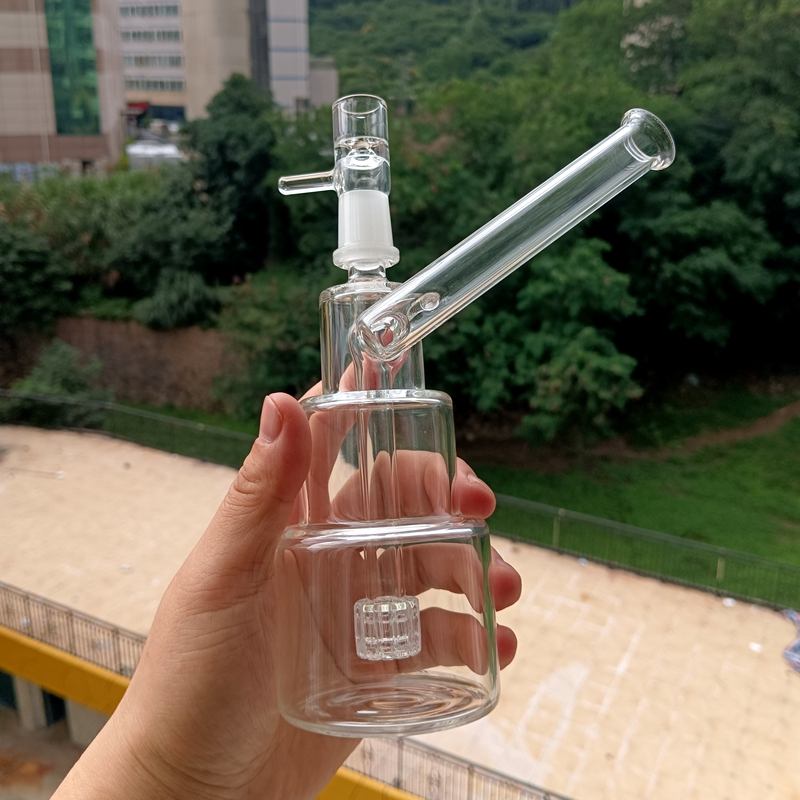 Waterpijpen van helder glas Drielaags Dab Rig Shisha Water Bubbler met Tire Perc-pijpen