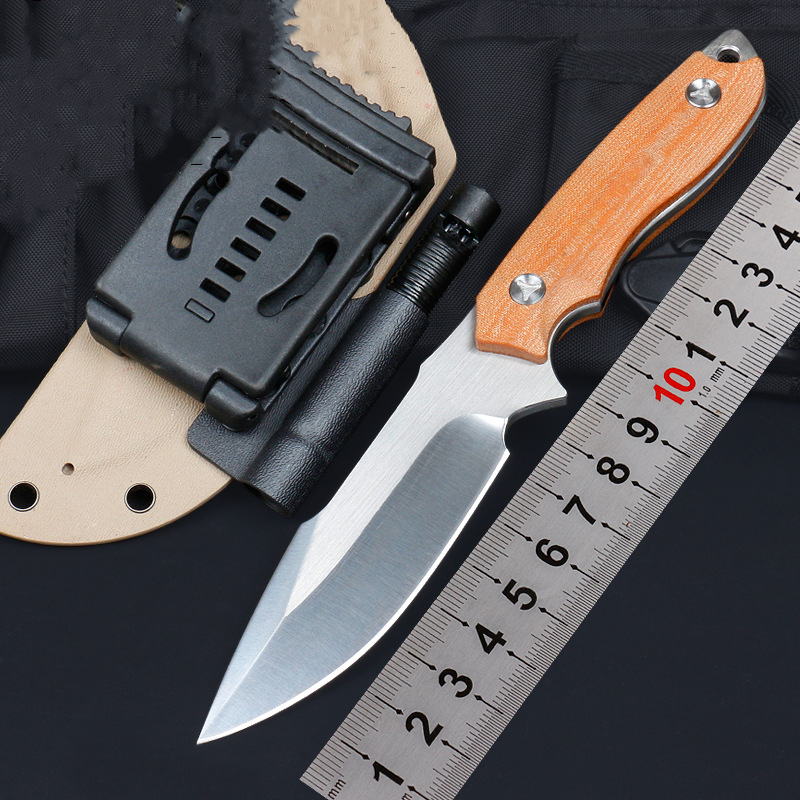 Flera ändamål Överlevnad Fixad Blade Knife D2 Satin Blade G10 Handle Outdoor Camping Hunting Straight Knives