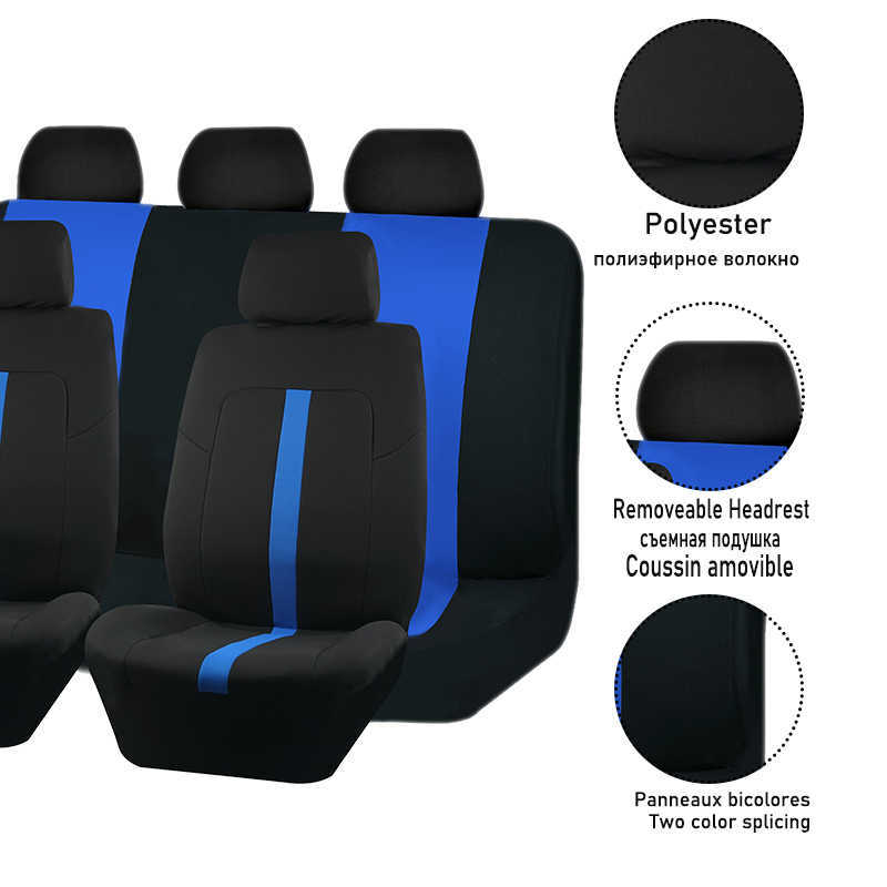 Ensemble de housse de siège de voiture en Polyester universel | Décoration adaptée à la plupart des accessoires de fourgonnette, Compatible avec l'airbag intérieur femme