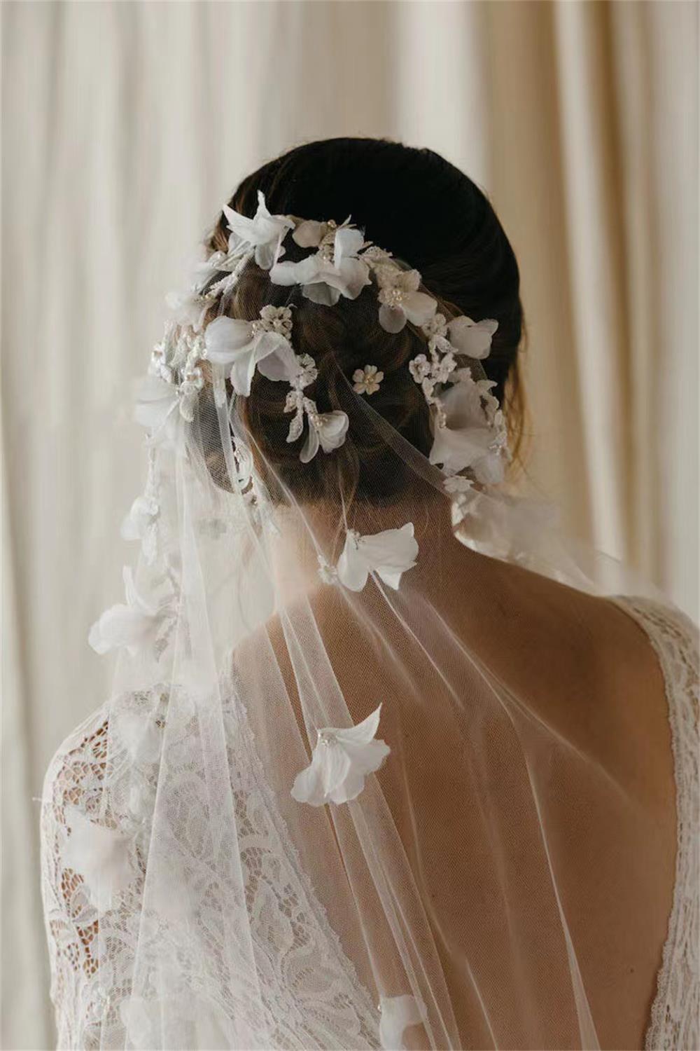 Super largura de 3m de comprimento véu de cauda inteligente Flor Trend Acessórios de casamento de noiva ZD52
