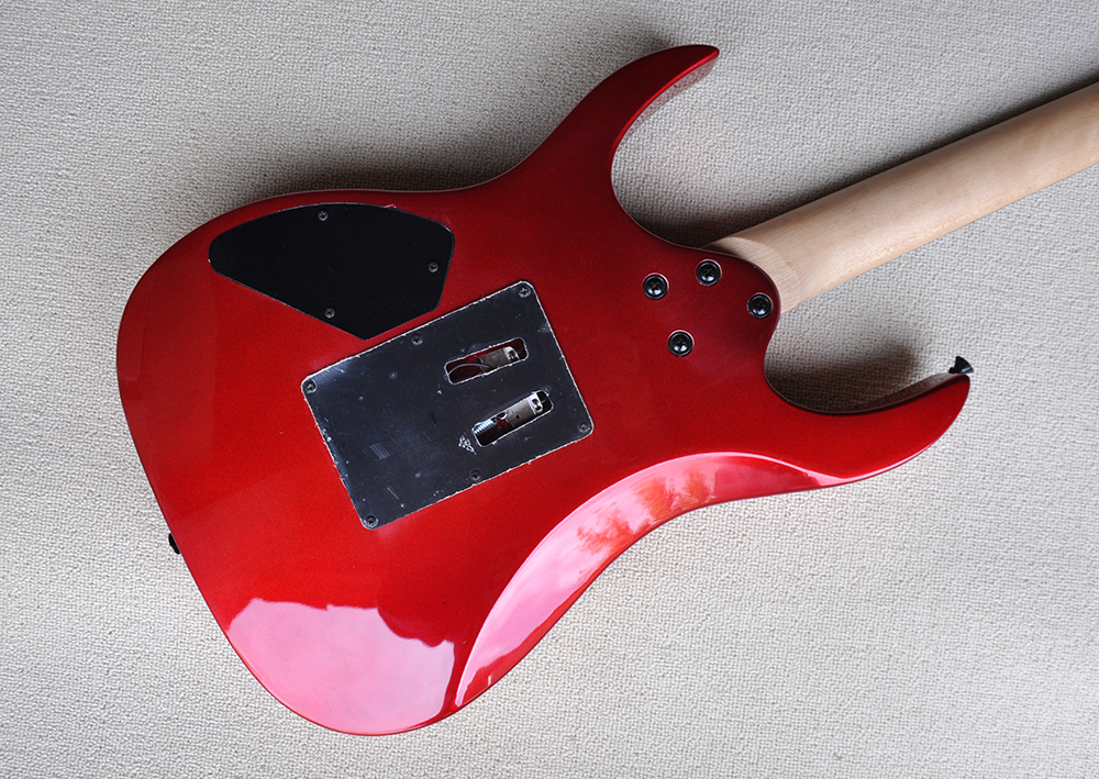 Factory Custom Metal Red Electric Guitar with Rosewood Fretboard Black Hardware HSH Pickups Can be Customized