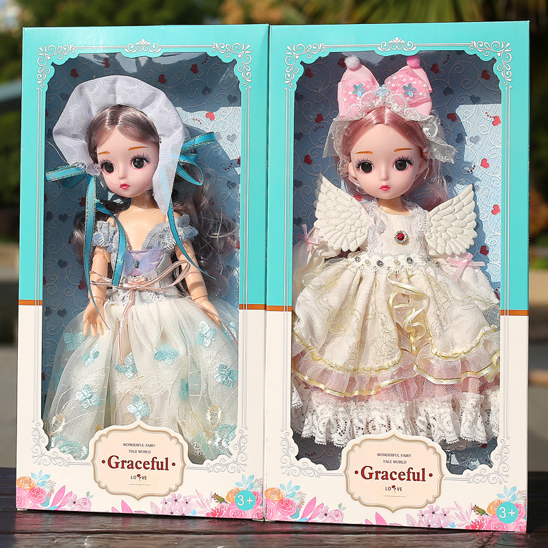Yeni 30cm bjd moda oyuncak prenses bebek giysi çocuk bebekleri kızlar bebek güzel giyinmiş doğum günü hediyeleri 3d gözler 1129