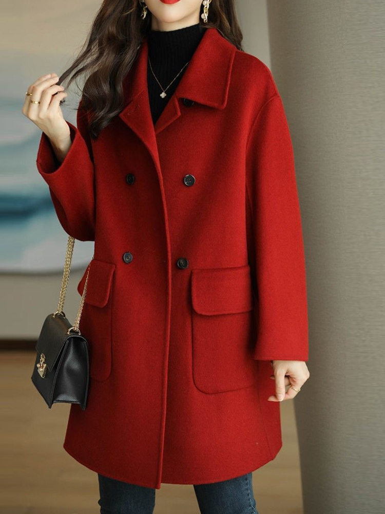 Giacche da donna Cappotto di marca famoso cappotto di lana medio e lungo donna autunno inverno versione coreana cappotto di lana temperamento sciolto 220930