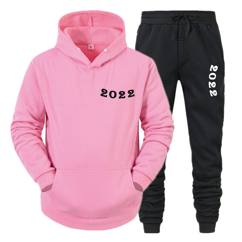 Herrsp￥rsfall Fashion Tracksuit Printing Par Sportkl￤der Set Hoodies and Sweat Pants Causal Sport utomhus Kvinnor M￤n passar plus storlek 220930