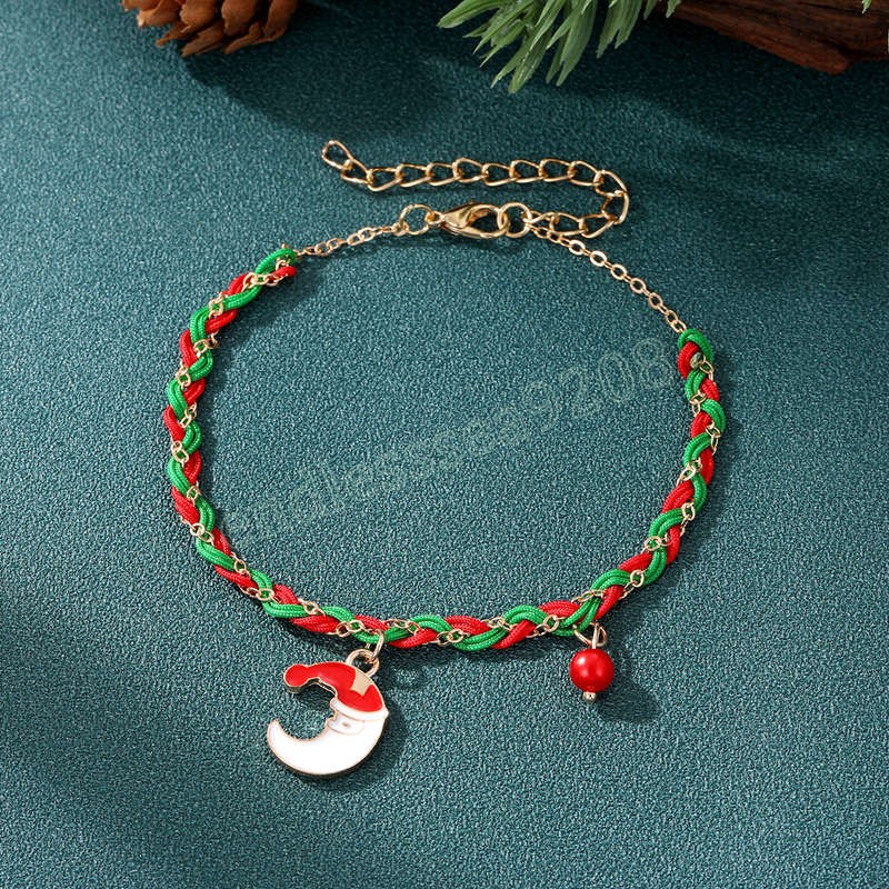 Père noël wapiti arbre de noël pendentif Bracelet décoration de noël pour la maison bonne année 2022 ornements cadeaux de noël