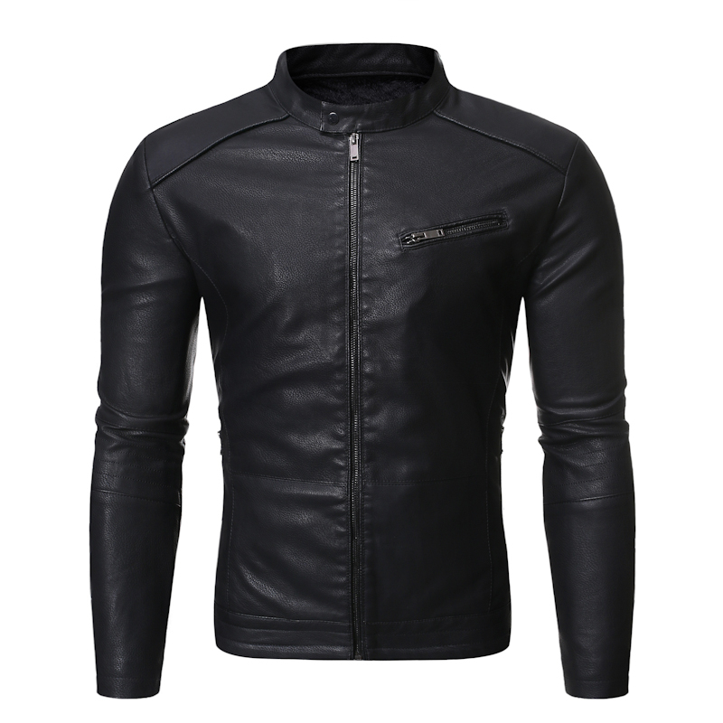Men's Leather Faux NEGIZBER Plus Velvet PU Men Jacket Casual Solid Col 220930