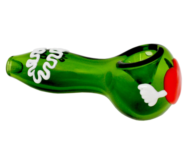 Vintage VALENTINE GLASS SPOON PIPE Glass Bong Hookah peut mettre le logo du client par DHL UPS CNE