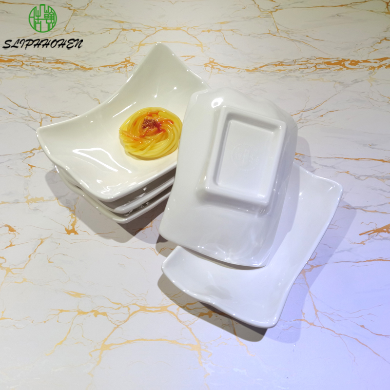 Lrregular Dinner Plates Hotel Restaurant Dinnerware White Soup Dinsh A5 Melamine Throw Resistant Tableware