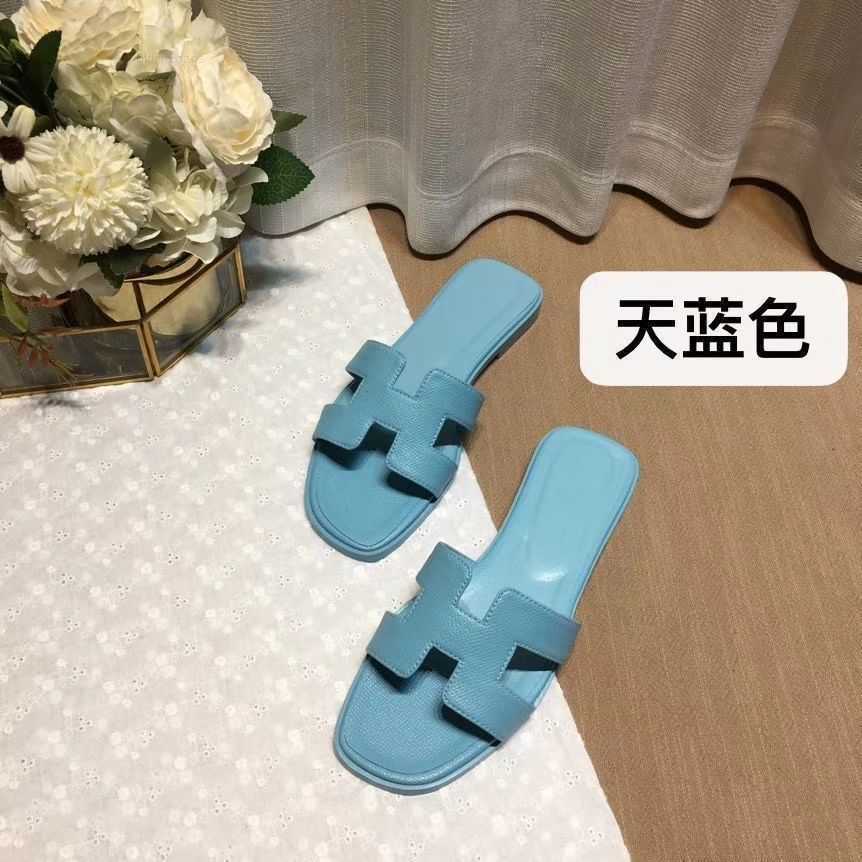 

shoes designer sandal summer higsetting slipper bear women's 2023 herm oran slippers beacleather leisure fashion wear rhinestone flat b