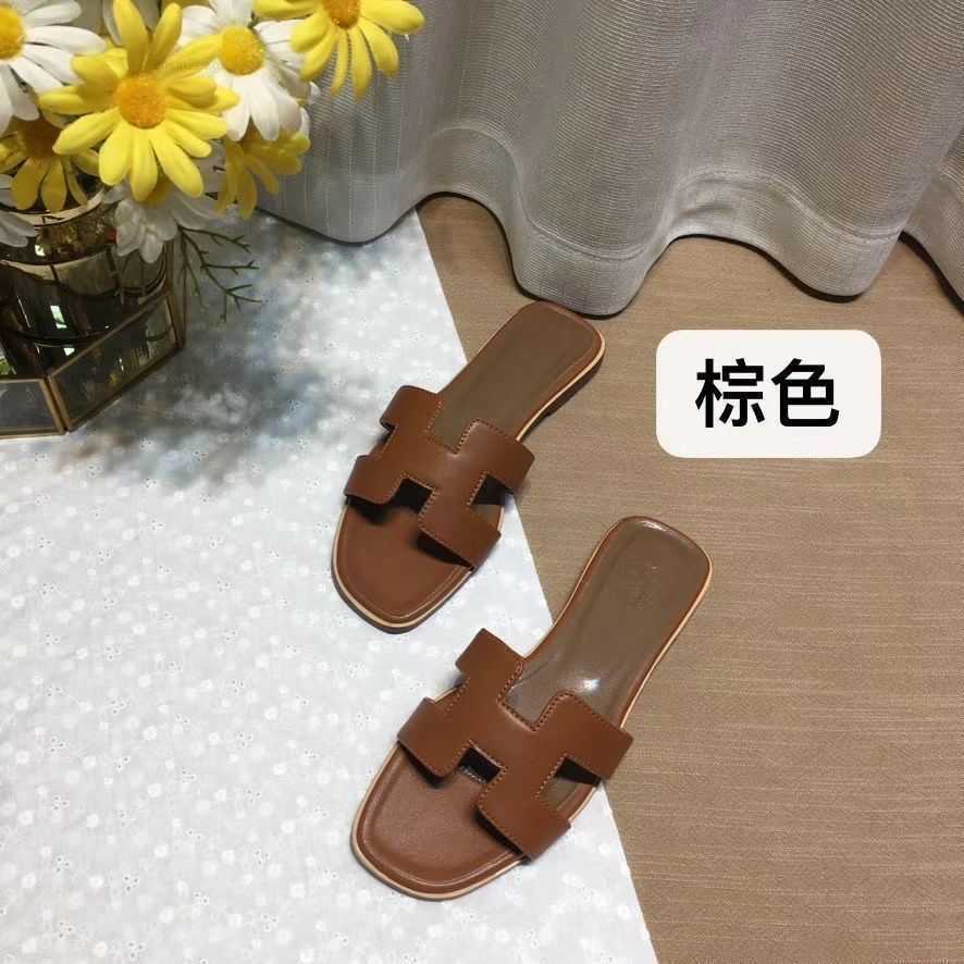 

hig2023 her designer bear women's slipper summer shoes setting sandal oran slippers beacleather leisure fashion wear rhinestone flat bo