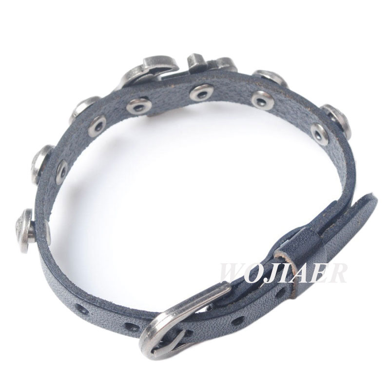 Vikings Pirate Style Alloy Anchor Bracelet For Men Charm Leather Bangles Women Punk Jewelry Adjustable Gifts BC017