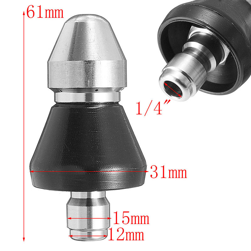 Tuyaux 1 avant 6 arrière 1/4 ''nettoyeur haute pression rapide égout 6 buse à Jet Machine à laver vidange nettoyage tuyau dragage 220930