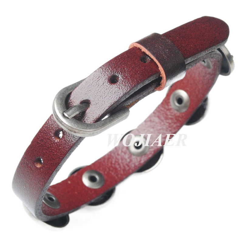 Pulseira de couro masculino pirata aço inoxidável aço ajustável pulseira pulseira para mulheres esportes jóias bc018