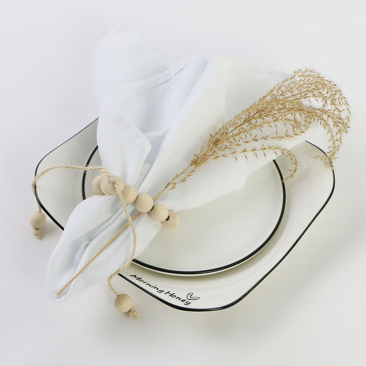 Столовая салфетка на столовую ткань салфетки хлопчатобумажную ткань консервированная кухня кухня чайные полотенца белый черный для свадебной пасхальной Рамадан украшения 220930