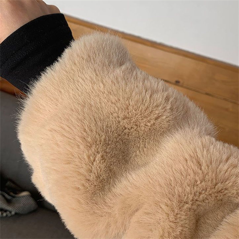 Womens Fur Faux Warm Coats Lady Fashion Turtleneck Mink Autumn Winter Elegant Thick Jackets For Women Clothes 220930