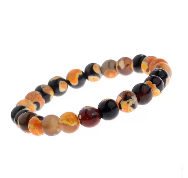 Natural Volcanic Stone Bracelets 8mm Women Beaded Strands Colorful 7 Chakra Yoga Balance Beads Buddha Prayer Elastic Bracelet Fashion Men Jewelry Gift