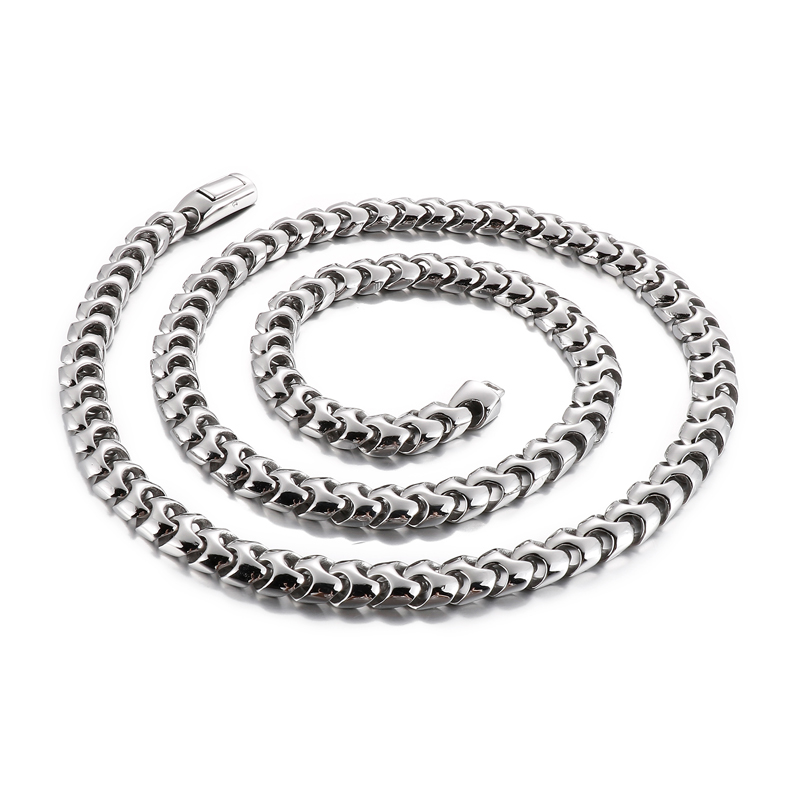 9mm 20-24inch Silver Dragon Bone Chain Link Necklace For Mens Fashion Casting Jewelry Cool Friends Gifts