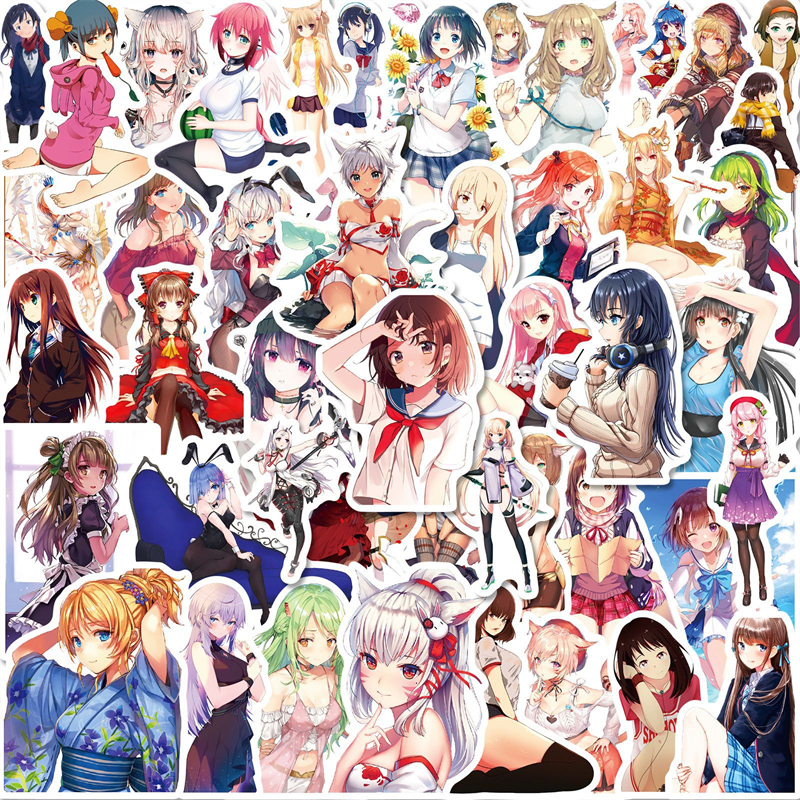 Anime Girl Stickers for Laptop Gift Teens Adults Waterproof