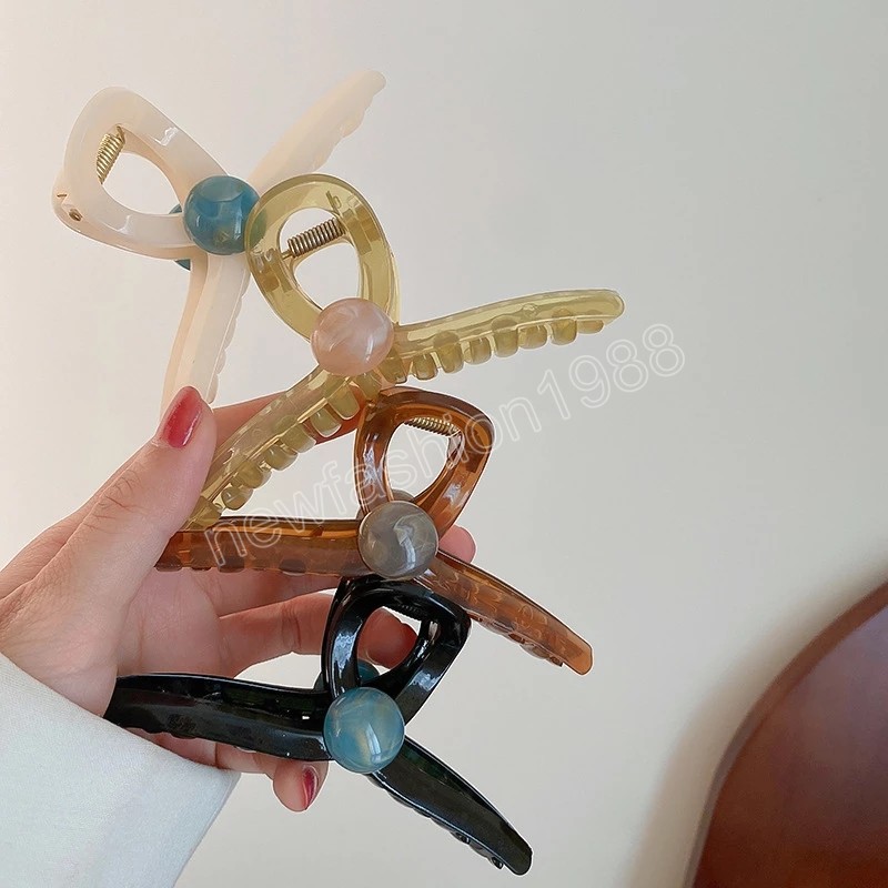 Perline di gelatina alla moda artigli capelli fermagli capelli coreano di grandi dimensioni forcina granchio Barrette donne ragazze copricapo accessori capelli