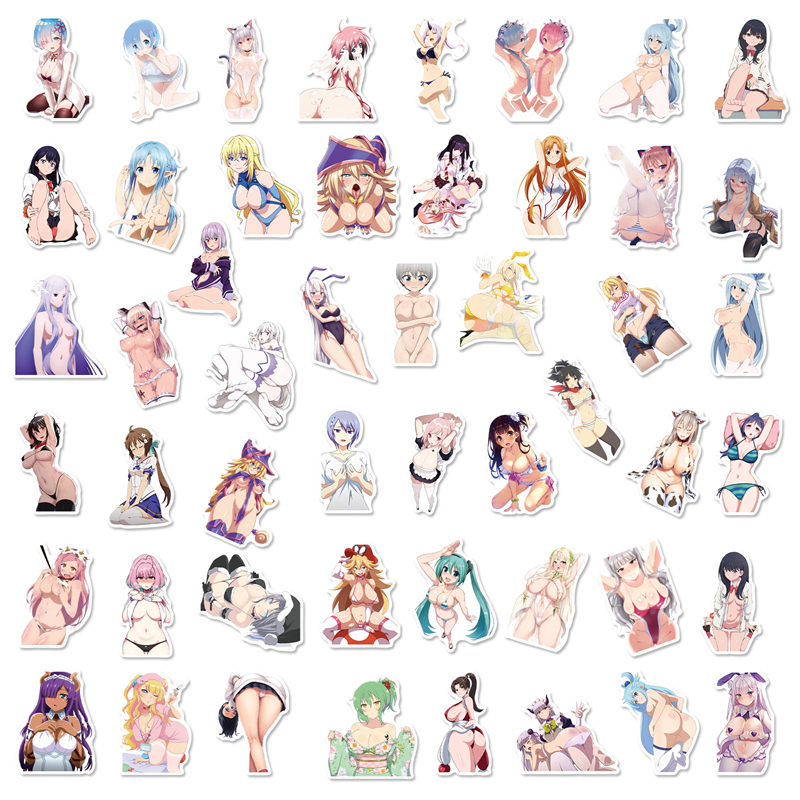 Anime Sexy Girl Stickers pour ordinateur portable pour adultes Sticker Sticker pour la bouteille ￠ eau pour la bouteille ￠ roulettes